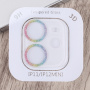 Folie de sticlă securizată cu rame sclipici pentru a proteja lentilele camerei pentru iPhone 12 - curcubeu