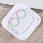 Folie de sticlă securizată cu rame sclipici pentru a proteja lentilele camerei pentru iPhone 12 - curcubeu