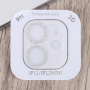 Folie de sticlă securizată cu rame cu sclipici pentru a proteja obiectivele camerei pentru iPhone 12 - argintiu