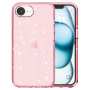 Husă transparentă cu sclipici pentru iPhone 16e / 17e - roz