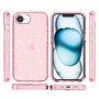 Husă transparentă cu sclipici pentru iPhone 16e / 17e - roz