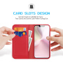 DUX DUCIS Hivo husă flip din piele pentru iPhone 16e / 17e - roșu