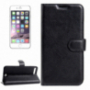 Husă din piele, cu stativ integrat şi port-act, pentru Apple iPhone 8 Plus / 7 Plus - neagră