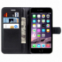 Husă din piele, cu stativ integrat şi port-act, pentru Apple iPhone 8 Plus / 7 Plus - neagră