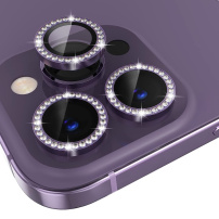 NORTHJO sticla cu strasuri pentru a proteja lentilele camerei din spate pentru iPhone 14 Pro / 14 Pro Max - violet