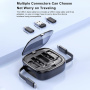UD7603 Set de călătorie cu cabluri de extensie USB-C, reductoare, ac și suport - negru