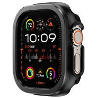 Husă tip carte cu cadru metalic în jurul afișajului pentru Apple Watch Ultra 49mm - negru