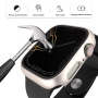 Husă tip carte metalică cu sticlă securizată Anti-Spy pentru Apple Watch 44mm - starlight