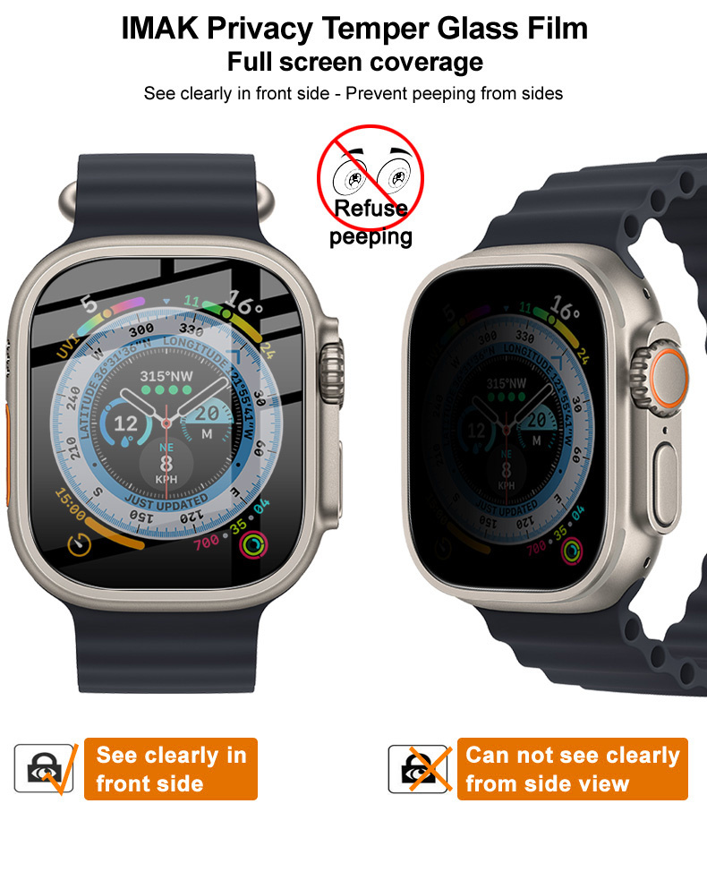 Imak sticla temperata Anti-Spy pentru Apple Watch Ultra 49mm