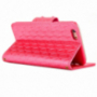 Husă din piele cu model, cu stativ integrat şi port-act, pentru Apple iPhone 8 Plus / 7 Plus - roz