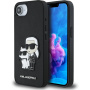 Karl Lagerfeld Saffiano Karl and Choupette husă pentru iPhone 16e / 17e - negru