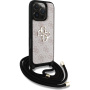 Guess Husă crossbody cu logo metalic 4G cu șnur pentru iPhone 16 Pro Max - roz