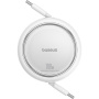 Cablu de încărcare și date retractabil mini Baseus Free2Draw - USB-C la USB-C - 1 m - alb