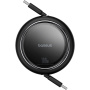 Cablu retractabil mini de încărcare și date Baseus Free2Draw - USB-C la USB-C - 1 m - negru
