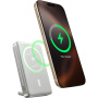 Baseus Nomos Powerbankă wireless MagSafe cu cablu USB-C integrat și port USB-C - 10.000 mAh - Argintiu