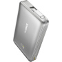 Baseus Nomos Powerbankă wireless MagSafe cu cablu USB-C integrat și port USB-C - 10.000 mAh - Argintiu