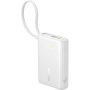 Baterie externă Baseus PicoGo cu cablu integrat USB-C și porturi USB-C / USB-A - 10 000 mAh - albă
