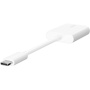 BELKIN Adaptor audio și încărcare RockStar - 2x USB-C la USB-C - alb