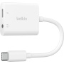 BELKIN Adaptor audio și încărcare RockStar - mufă de 3,5 mm / USB-C la USB-C - alb