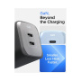 Adaptor de încărcare Spigen ArcStation Pro GaN cu porturi 2x USB-C - 45W - negru