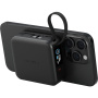 ENERGEA MagPac Mini Plus powerbankă wireless MagSafe cu 2x cablu integrat USB-C și port USB-C - 10.000 mAh - negru
