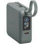 ENERGEA MagPac Mini Plus powerbank fără fir MagSafe cu 2x cablu USB-C integrat și port USB-C - 10.000 mAh - gri-verde