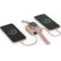 ENERGEA MagPac Mini Plus powerbankă wireless MagSafe cu 2x cablu integrat USB-C și port USB-C - 10.000 mAh - roz