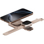 ENERGEA MagDuo 2 în 1 încărcător wireless pliabil MagSafe pentru iPhone / Apple Watch - 15W - roz-auriu