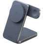 ENERGEA MagTrio Plus 3 în 1 suport magnetic pliabil fără fir pentru iPhone / Apple Watch / AirPods - 15W - bleumarin