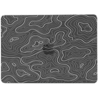 Husă transparentă mată cu motiv abstract pentru MacBook Pro 15" (A1286) - negru