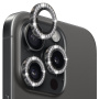 NORTHJO sticla securizata cu strasuri pentru a proteja lentilele camerei din spate pentru iPhone 15 Pro / 15 Pro Max - negru