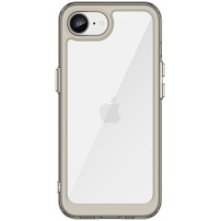Husă transparentă lucioasă cu ramă colorată pentru iPhone 16e / 17e - gri