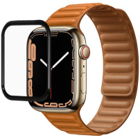 Folie de sticlă securizată cu ramă neagră pentru ceas Apple 45 mm