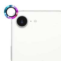 ENKAY sticlă securizată cu ramă metalică pentru protecția lentilei camerei spate pentru iPhone 16e / 17e - curcubeu