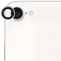 Rurihai sticlă securizată cu ramă metalică pentru protecția lentilei camerei spate pentru iPhone 16e / 17e - albastru