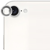 Rurihai sticlă securizată cu ramă metalică pentru protecția lentilei camerei din spate pentru iPhone 16e / 17e - argintiu