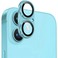 NORTHJO sticla securizata cu cadru metalic pentru a proteja obiectivele camerei pentru iPhone 16 / 16 Plus - turcoaz