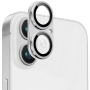 NORTHJO sticla securizata cu cadru metalic pentru a proteja obiectivele camerei pentru iPhone 16 / 16 Plus - argintiu