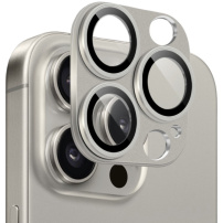 NORTHJO sticlă călită cu cadru metalic pentru a proteja lentilele camerei pentru iPhone 16 Pro / 16 Pro Max - gri