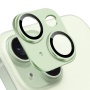 NORTHJO sticlă călită cu cadru metalic pentru a proteja lentilele camerei pentru iPhone 15 / 15 Plus - verde