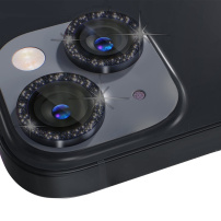 NORTHJO sticlă cu rame sclipici pentru a proteja lentilele camerei din spate pentru iPhone 14 / 14 Plus - negru