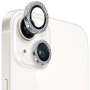 NORTHJO sticla cu strasuri pentru a proteja obiectivul camerei din spate pentru iPhone 13 / 13 mini - argintiu