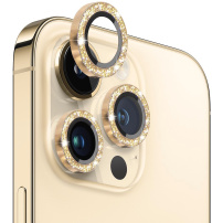 NORTHJO sticlă cu rame sclipici pentru a proteja lentilele camerei din spate pentru iPhone 12 Pro Max - auriu