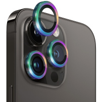 NORTHJO sticlă cu cadru metalic pentru a proteja lentilele camerei din spate pentru iPhone 12 Pro Max - curcubeu
