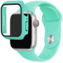 Curea din silicon cu carcasa din sticla securizata pentru Apple Ceas 41mm - turcoaz