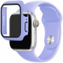 Curea din silicon cu carcasa din sticla securizata pentru Apple Ceas 41mm - violet
