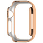 Husă tip carte metalică decorată cu pietricele pentru Apple Watch 41mm - roz-auriu