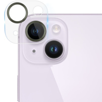 Folie de sticlă securizată cu rame metalice pentru a proteja lentilele camerei pentru iPhone 14 / 14 Plus - verde închis