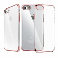 Carcasă de lux Baseus, mată, transparentă, pentru Apple iPhone SE (2020/2022) / 8 / 7 - roz-aurie