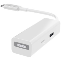 3v1 Adaptor / reducție MagSafe 1, 2 / port PD / USB la USB-C pentru MacBook - alb
